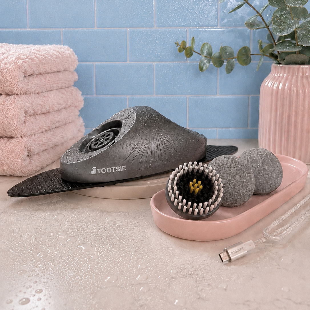 Tootsie Scrubber™ — Hands-Free Waterproof Rechargeable Foot Care System